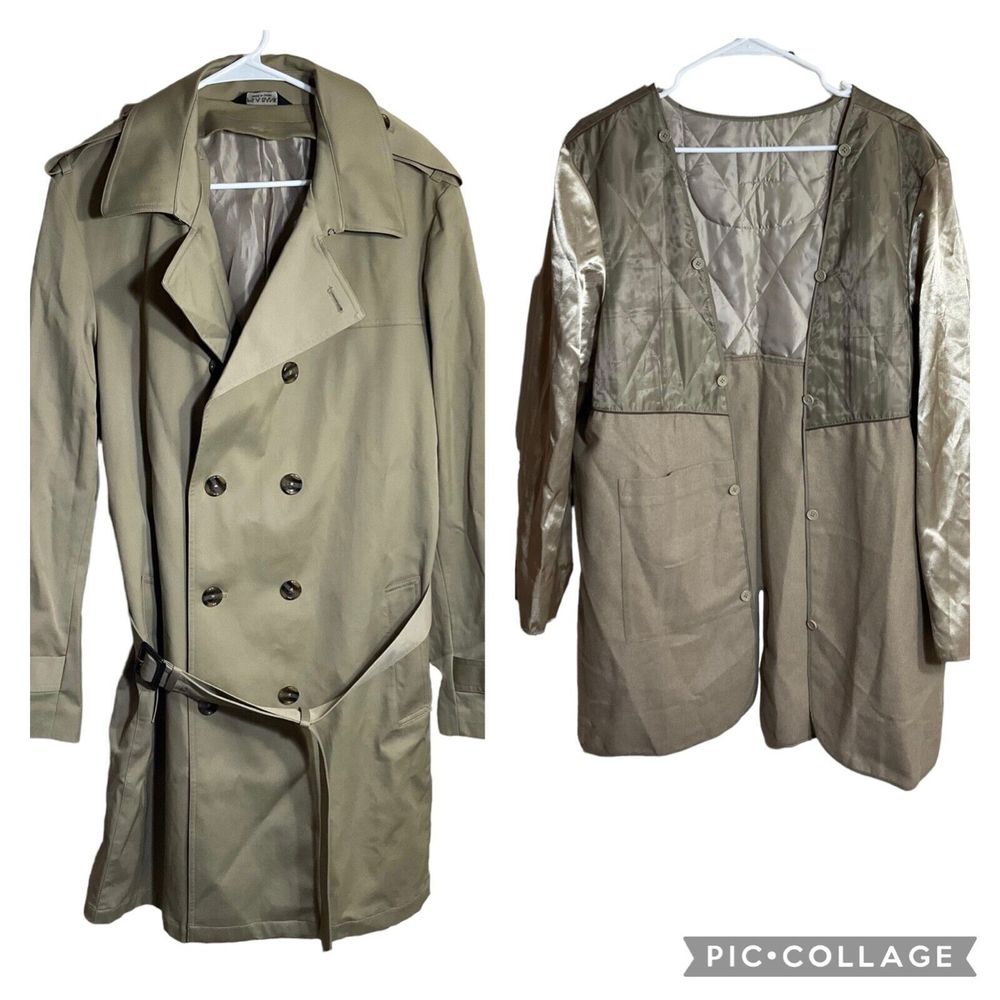 Jos. A Banks Flannel Lined Double Breasted Belted Trench Coat Mens 42R Excellent